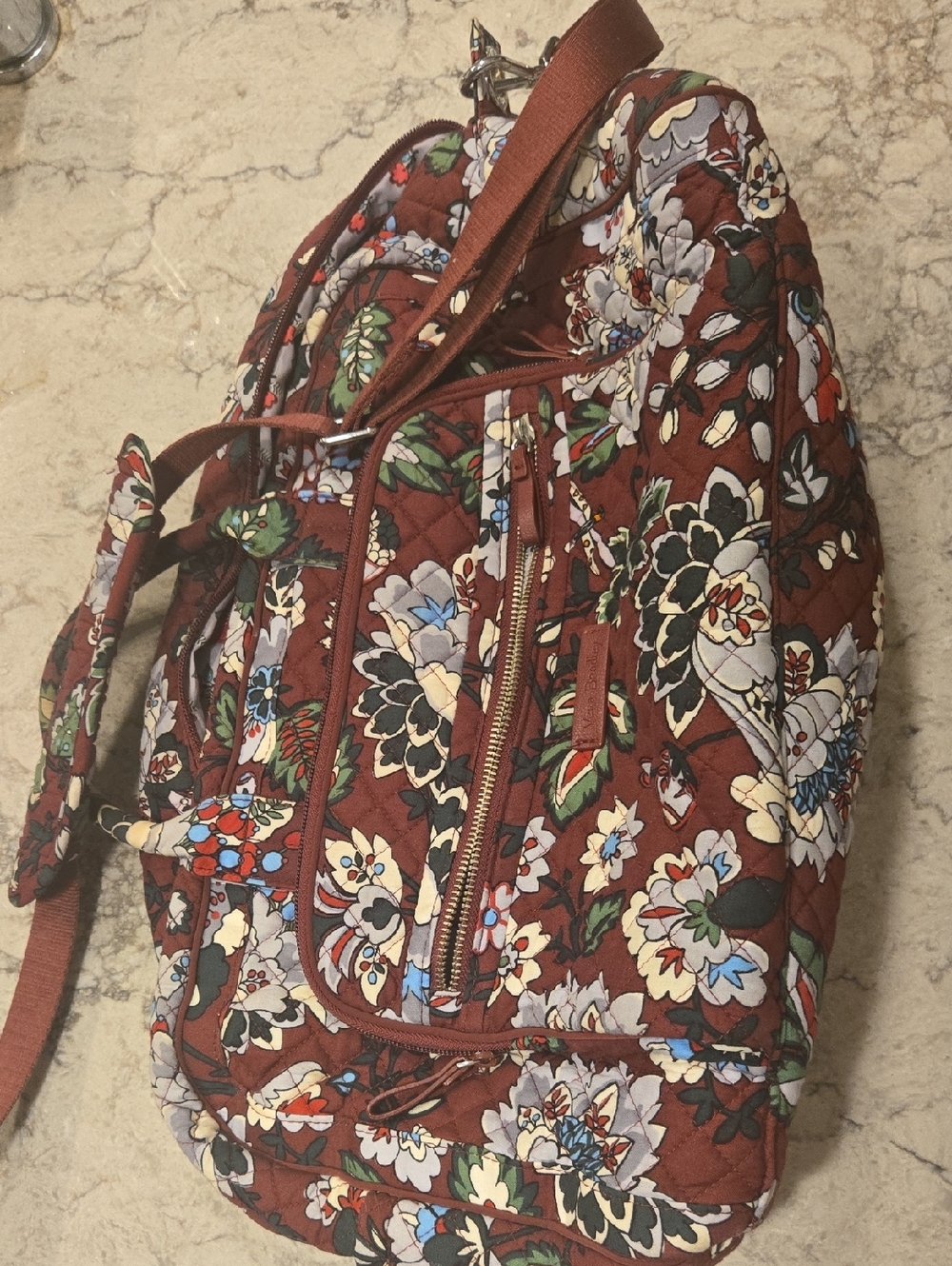 Vera Bradley Burgundy Floral Quilted Bag